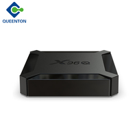 Boîtier TV Internet WIFI IEEE 802.11 B/G/N Android 10.0 X96Q STB Box en plastique noir, module TV Box pour FTTH