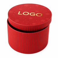 Boîte d'emballage cylindrique rouge et or personnalisée avec logo, vente en gros, pour les fêtes, les cadeaux, le marquage, les célébrations, prix d'usine