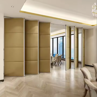 Cloison de séparation coulissante moderne en aluminium, structure métallique modulaire, insonorisée, revêtement en tissu mélaminé, pour bureau commercial et école
