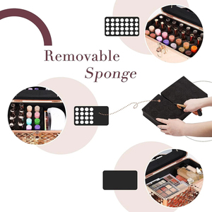 Organisateur de maquillage professionnel avec tiroirs verrouillables Boîtier de train en aluminium de grande capacité pour vernis à ongles et <span class=keywords><strong>kit</strong></span> de manucure - Product Image 3