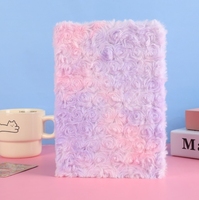 Carnet de notes en fourrure de lapin, créatif et exquis, en peluche douce, avec couleurs dégradées, pour la Saint-Valentin