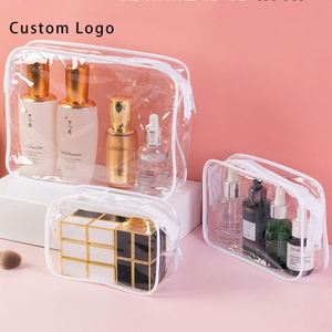 Custom Logo Printed <b>Transparent</b> PVC <b>Makeup</b> <b>Bag</b>, Ideal for Promotions, Business Handouts, Travel Sets - Product Image 1