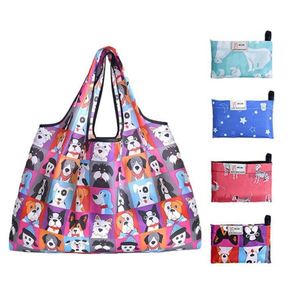 Custom Cartoon Superet Foldable Tote Storage Bag Eco-friendly Reusable Waterproof <b>Folding</b> Shopping Bag in a Pocket - Product Image 1