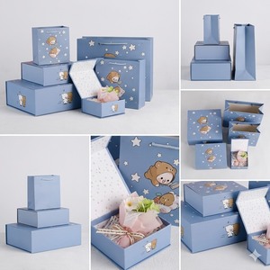 Cute Cartoon-style Recycled Kraft Corrugated Gift Box Set with Customizable Options Including Multi-size Gift Boxes Tote Bags - Product Image 4