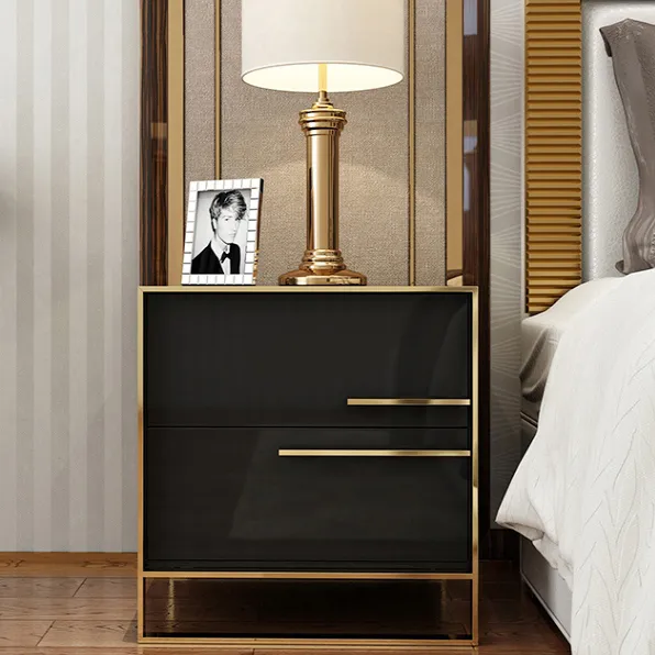 Solid Metal Frame Modern Hotel Bedroom furniture Bed bedside Side End Table Nightstand