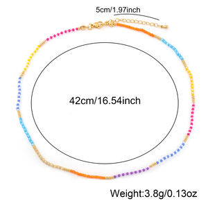 Collar de Cuentas de Colores Go2boho para Mujer, Gargantilla de Cuentas Delicada, Joyería Minimalista para Playa de Verano, Regalo - Product Image 4