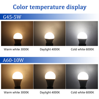 Lampe à LED G45 AC/DC12V-48V 3W/5W avec types de base B22/E27/E14 pour la décoration de la maison et du bureau Corps en plastique Alimentation électrique
