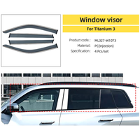 Déflecteurs de vitres de voiture avec garniture chromée pour BYD Leopard 3 Ti 3, accessoires de modification extérieure