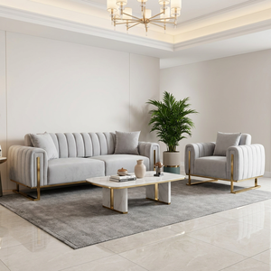 Set di Divani in Velluto <span class=keywords><strong>Stile</strong></span> <span class=keywords><strong>Moderno</strong></span>, Divano in Tessuto e <span class=keywords><strong>Arredamento</strong></span> per Soggiorno, Elegante <span class=keywords><strong>Arredamento</strong></span> per la <span class=keywords><strong>Casa</strong></span> - Product Image 1