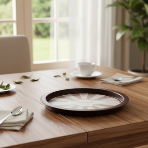 370mm Round Durable Eco-Friendly Water-Proof Food-Safe Metal Tray-Elegant for Home Office Hotel & Restaurant Use - Product Image 3