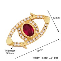 Tendance coeur gemme Style double serrure bijoux fermoir résultats de bijoux faits à la main, mauvais œil Micro pavé Zircon bijoux approvisionnement L20 S64