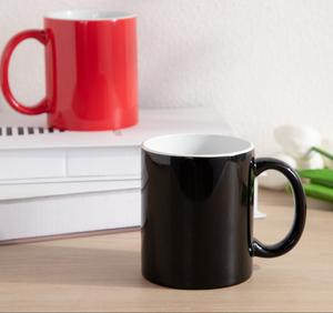 Mug à sublimation droit rouge et noir à l'extérieur, blanc à l'intérieur, avec logo personnalisé, transfert thermique, cadeau promotionnel, vente en gros pour supermarchés - Product Image 4