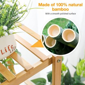 Support de plante en bambou 7 couches 8 présentoir de pot de fleur multicouche en pot adapté au salon de jardin de cour - Product Image 3