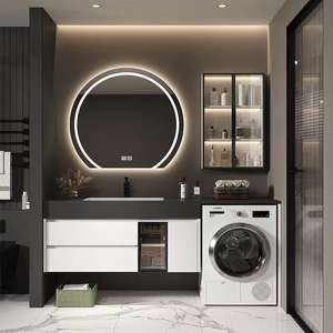 Venta al por mayor nueva <span class=keywords><strong>lavadora</strong></span> moderna baño gabinete vanidad moderno LED espejo pared baño gabinetes <span class=keywords><strong>para</strong></span> hoteles - Product Image 3