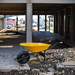 รถเข็นสาลี่ล้อสำหรับงานก่อสร้างในสวนหนักน้ำหนัก200กก. 100L ล้อขนาด3.25-8นิ้ว - Product Image 4