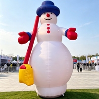 Modelo Publicitario Inflable de Muñeco de Nieve con Sombrero de Caballero para Exhibición