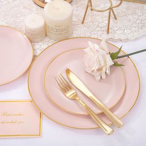 Vente en gros de sets d'assiettes en plastique PS durables, légères et colorées pour les mariages, les fêtes, le camping, la restauration - Product Image 2