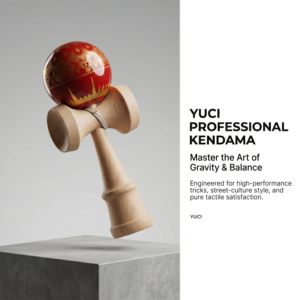 Teen Physical Fitness Wooden Kendama Red Gold Pattern <b>Rubber</b> <b>Paint</b> Skill Toy Active Street Play Hand Eye Coordination Gift - Product Image 1