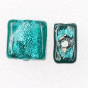 12mm Square Silver Foil <strong>Waist</strong> Beads <strong>Bracelet</strong> Necklace Loose Nature Crystal Lampwork Glass Beads for Jewelry Making - Product Image 5