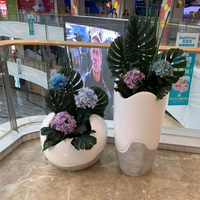 Jardinière personnalisée pour jardin, centre commercial, hôtel, bureau, pot de fleurs géant en fibre de verre décoratif pour fleurs artificielles