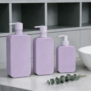 New Arrival <b>Empty</b> Refillable White Flat 250ml 350ml 500ml <b>Plastic</b> White Pressure Pump Shampoo <b>Bottle</b> White Lotion <b>Bottle</b> - Product Image 2