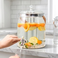 Pichet distributeur de boissons portable en PET sans BPA avec robinet, transparent, pour eau froide, thé aux fruits, style occidental, pour service en libre-service