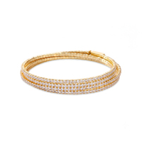 Bruidssieraden 925 zilver meerlaags verstelbare armband met kubieke zirkonia, tennisarmband voor Valentijnsdag- of verjaardagscadeaus