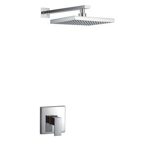 Conjunto de Ducha Empotrado de Latón Minimalista Moderno de Una Función para Baño, Mezclador de Cascada Negro Cromado para Hotel - Product Image 2