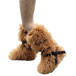 Botines de Invierno con Plataforma y Tacón Alto, Botas de Nieve 2026, Nuevo Modelo, Sin Cordones, Color Sólido, Suela de Goma, Forro de Peluche Largo - Product Image 1