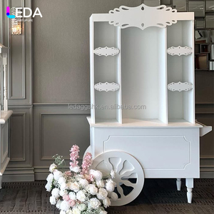 LEDA Event Party Decor & Supplies Princess-style <b>White</b> <b>Acrylic</b> Flower Stand Trolley With Wheels - Product Image 1
