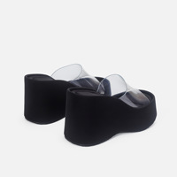 Sandales compensées XINZI RAIN pour femme, à plateforme épaisse, à bout ouvert, avec bride transparente en PVC, rehaussantes, pour l'été