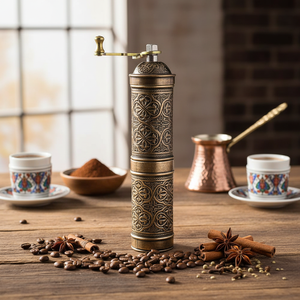 สีบรอนซ์ยาวเครื่องเทศและกาแฟคู่มือโรงสีบดจากตุรกี - Product Image 3