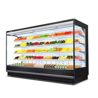 Vitrine Réfrigérée Commerciale à Rideau d'Air pour Fruits, Lait, Boissons, Légumes et Plats Épicés