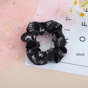 Phụ Nữ Stain Chữ Scrunchie Ban Nhạc Cao Su Biểu Tượng Tùy Chỉnh Hot Bán 2025 Bán Buôn Cá Nhân Mô Hình In Scrunchie - Product Image 2