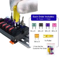 Module de distribution d'alimentation 24V DC avec interrupteurs à bascule indépendants et protection par fusible, connecteur de rail DIN, boîtier de distribution