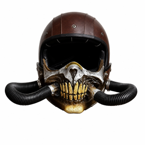 Casque de <span class=keywords><strong>moto</strong></span> demi-coque personnalisé avec <span class=keywords><strong>masque</strong></span> amovible, style gothique, en <span class=keywords><strong>cuir</strong></span> noir mat, pour motard, Warhammer, chevalier, cyberpunk - Product Image 1