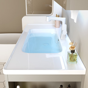 Nuevo mueble de baño con lavabo de cerámica integrado antivaho para lavarse la cara y las manos - Product Image 5