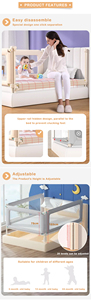 Barandilla de Cama Ajustable y Convertible para Bebés, Barrera de Seguridad Anticaídas para Niños - Product Image 5