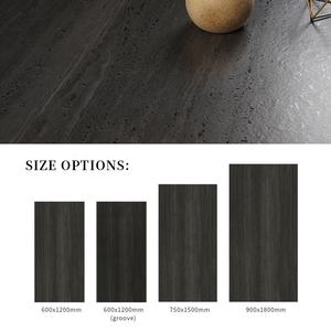 Carreau de porcelaine moderne d'aspect <span class=keywords><strong>travertin</strong></span> au charbon de bois, panneau texturé pour mur et revêtement d'appoint de luxe - Product Image 2