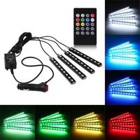 Nueva Tira de Luces LED RGB de 12V con Control Inalámbrico para Interiores de Auto, Luces Decorativas de Ambiente para el Piso del Vehículo