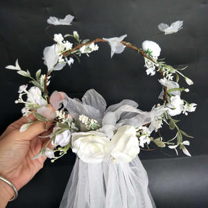 <span class=keywords><strong>Serre</strong></span>-<span class=keywords><strong>tête</strong></span> floral en gros, long <span class=keywords><strong>voile</strong></span> de mariée, couronne de demoiselle d'honneur, voiles de <span class=keywords><strong>mariage</strong></span> pour femmes - Product Image 2