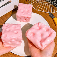 Jouet sensoriel souple et amusant en forme de fromage transparent à presser, sans remontée, pour le soulagement sensoriel, vente en gros