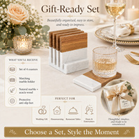 Ensemble de sous-verres personnalisés en marbre et en bois, sets de table avec logo personnalisé pour cadeaux d'entreprise en gros