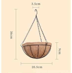 10-14 pollici cestini appesi in palma <span class=keywords><strong>da</strong></span> cocco Art cesto di fiori a <span class=keywords><strong>parete</strong></span> balcone fiori erba pianta verdure vasi <span class=keywords><strong>da</strong></span> fiori - Product Image 2