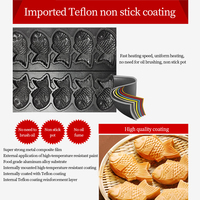 Machine à gâteau de petit poisson à gaz commerciale cuisson du pain en forme de poisson poêle Double face antiadhésif Taiyaki Muffin gâteau Machine