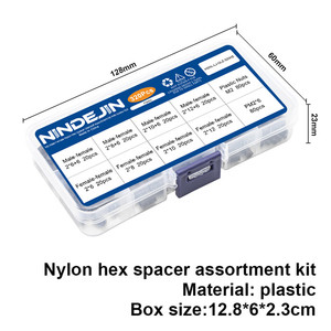 NINDEJIN Kit de 320 Piezas de Tornillos y Tuercas Hexagonales de Nylon Macho y Hembra, Espaciadores Aislantes de Tamaños Métricos M2, M2.5, M3, M4 - Product Image 5
