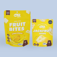 Logo personnalisé Pochettes debout debout avec fermeture éclair en plastique de qualité alimentaire avec impression de copeaux de sucre bonbon collation