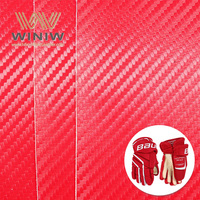 Gants en cuir microfibre avec motif en fibre de carbone Matériau polyvalent pour chaussures de hockey Sacs Vêtements Golf