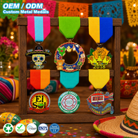 Maßgefertigte Fiesta-Medaille Karnevals-Souvenir mit Band Kundenspezifisch Geformte Zinklegierung Metall-Hängemedaille Festival Parade Werbeveranstaltung Geschenk