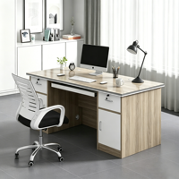 Escritorio de Oficina Moderno de Madera con Cajones de Almacenamiento, Estación de Trabajo para Computadora, Muebles para Oficina en Casa